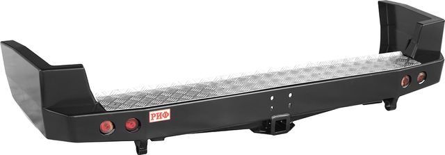 Бампер силовой РИФ задний с квадратом под фаркоп и фонарями для Nissan Patrol Y61 2004-2010. Артикул RIFY61-21150