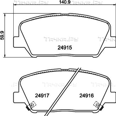 Тормозные колодки Hella Pagid NAO. Артикул 8DB 355 028-781