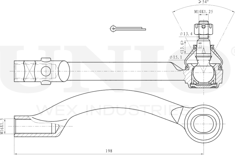 Наконечник рулевой тяги (Unio). Артикул SSP-10172