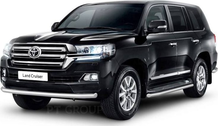 Защита PT Group переднего бампера одинарная d63 (НПС) для Toyota Land Cruiser 200 рестайлинг 2015-2021. Артикул TLC220204