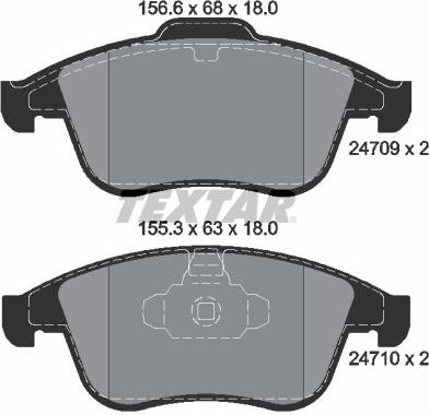 Тормозные колодки Textar Q+ передние для Renault Latitude I 2010-2015. Артикул 2470901