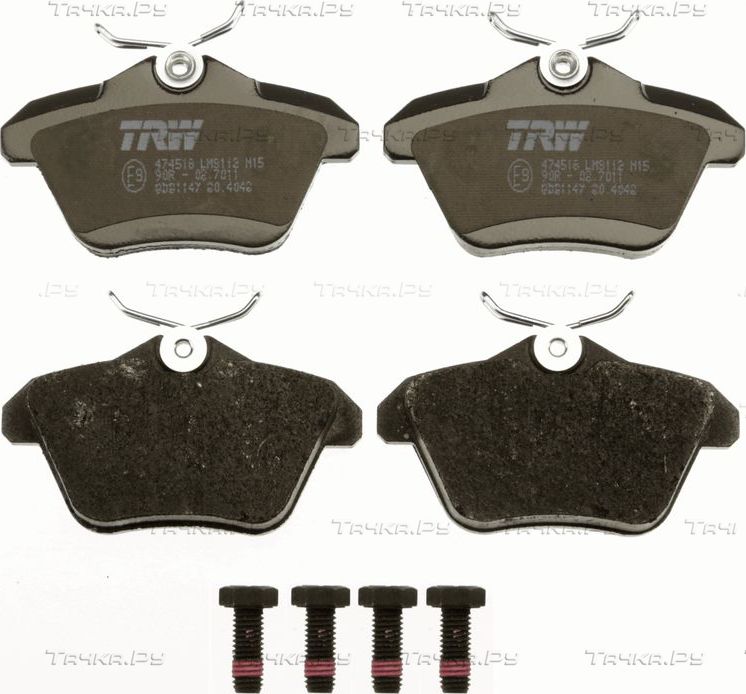 Тормозные колодки TRW COTEC задние для Alfa Romeo 166 I 1998-2007. Артикул GDB1147
