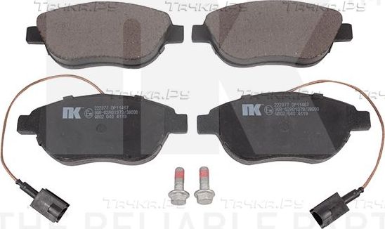 Тормозные колодки NK передние для Fiat Doblo I 2009-2009. Артикул 222377