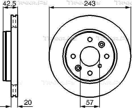 Тормозной диск Bosch передний для Kia Sephia I 1993-1997. Артикул 0 986 478 659