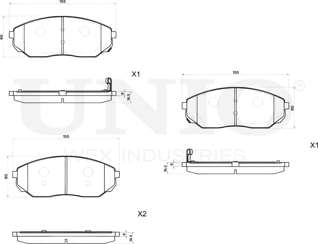 Колодки тормозные дисковые, комплект (Unio). Артикул BRP-20273