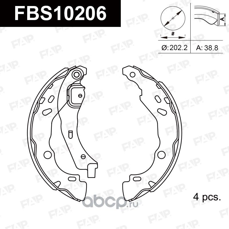 Колодки барабанные задние (FAP). Артикул FBS10206