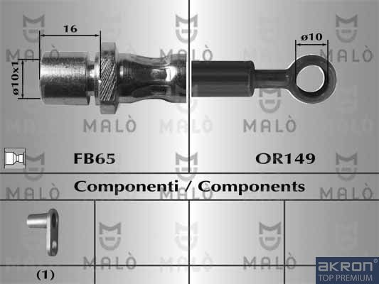 Тормозной шланг Malò. Артикул 80869