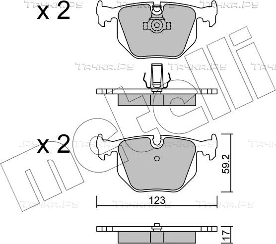Тормозные колодки Metelli задние для BMW 3 IV (E46) 1999-2007. Артикул 22-0560-0