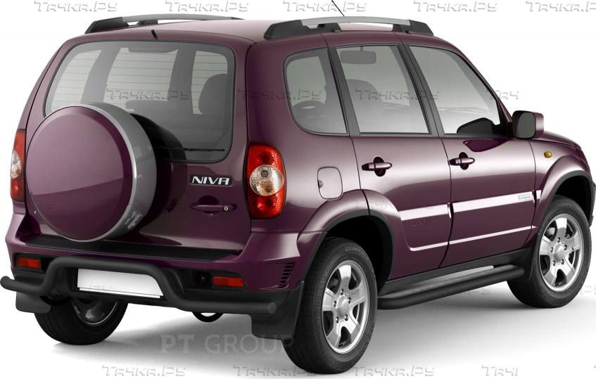 Защита порогов PT Group с алюминиевой площадкой d51мм ШАГРЕНЬ (ППК) для Lada Niva Travel 2021-2026 Черная. Артикул LNV330302