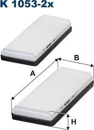 Салонный фильтр Filtron. Артикул K 1053-2x