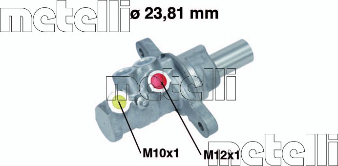 Тормозной цилиндр главный Metelli (алюминий). Артикул 05-0724