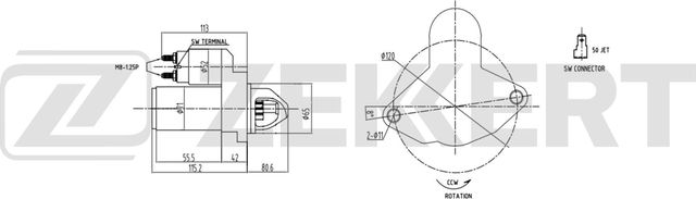 Стартер Zekkert для Subaru Impreza III 2008-2012. Артикул AN-1063