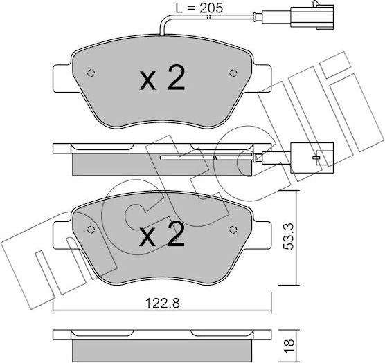 Тормозные колодки Metelli. Артикул 22-0321-3