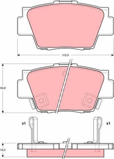 Тормозные колодки TRW задние для Acura NSX I 1990-2005. Артикул GDB3039