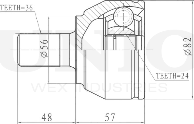 ШРУС наружный (Unio). Артикул CVJ-20010