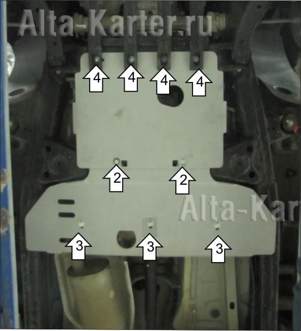 Защита алюминиевая Мотодор для КПП и РК Volkswagen Amarok I 2010-2016. Артикул 382701