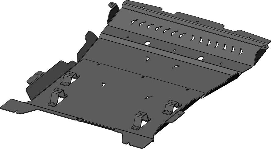 Защита алюминиевая АВС-Дизайн для картера и КПП Hongqi E-HS9 2022-2026. Артикул 56.03ABC