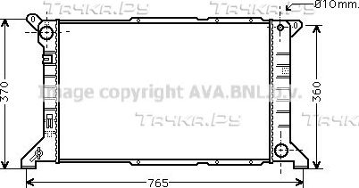 Радиатор охлаждения двигателя AVA для Ford Transit Torneo V 1994-2000. Артикул FD2204