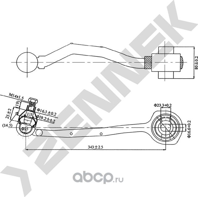 РЫЧАГ ПЕРЕДНИЙ НИЖНИЙ ПРАВЫЙ MERCEDES C-CLASS W203/S203/C209 00 (Zennek). Артикул DCA0063