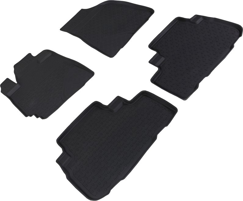 Коврики резиновые Seintex с высоким бортиком для салона Toyota Highlander II 2007-2013. Артикул 83275