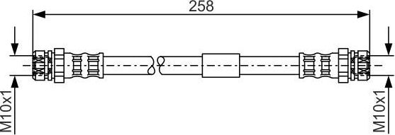 Тормозной шланг Bosch задний для Volkswagen New Beetle II (A5) 2013-2019. Артикул 1 987 481 369