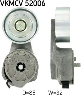 Натяжной ролик (натяжитель) приводного поликлинового ремня SKF. Артикул VKMCV 52006
