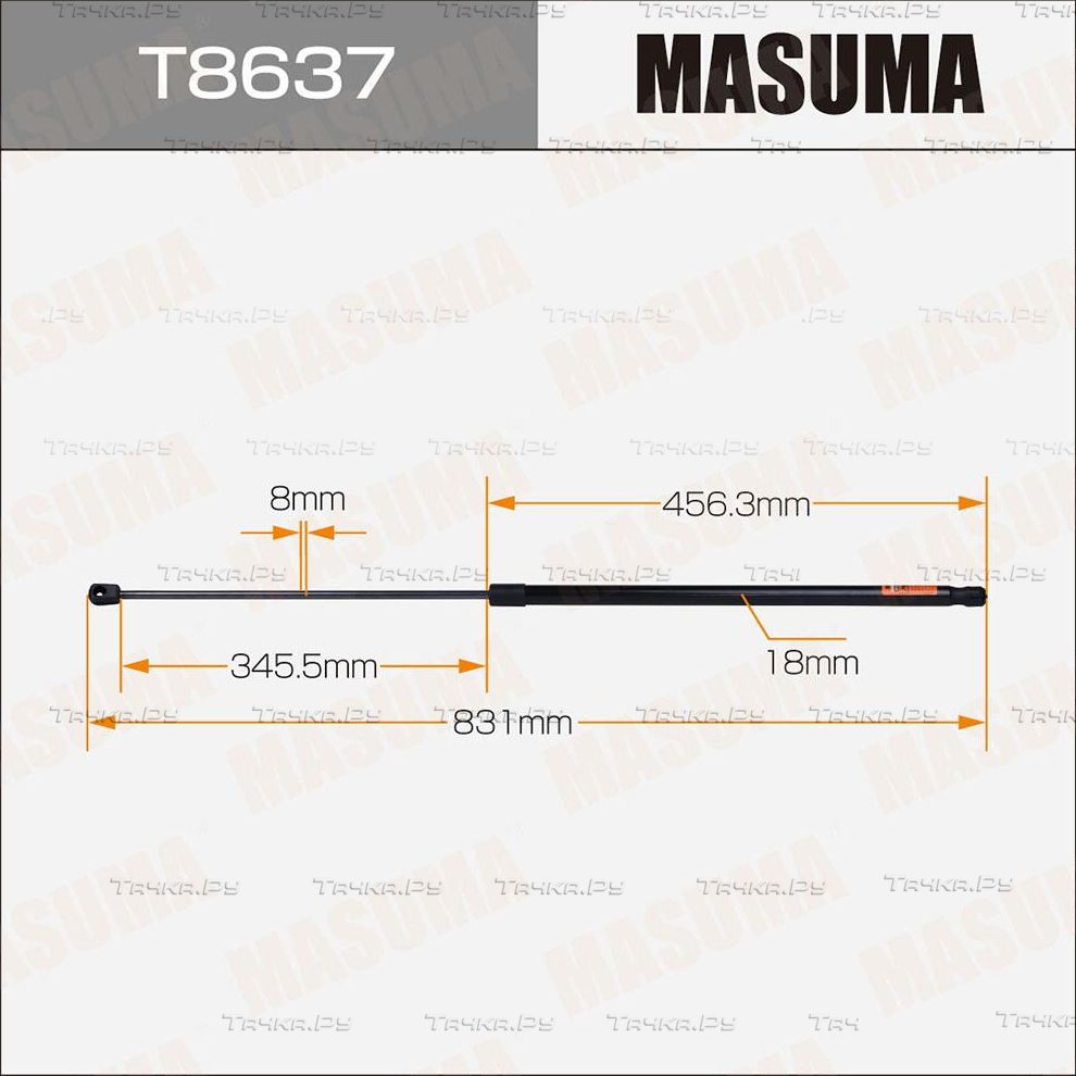 Амортизатор (упор) багажника Masuma. Артикул T8637