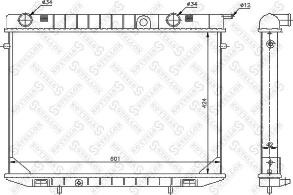 Радиатор охлаждения двигателя Stellox. Артикул 10-26064-SX