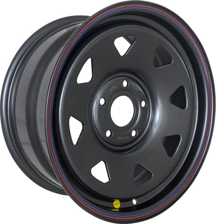 Колёсный диск OFF-ROAD Wheels усиленный стальной черный 5x127 8xR17 d75 ET+30 (треуг. мелкий) для Jeep Wrangler JK 2007-2013. Артикул 1780-52775BL+30A17