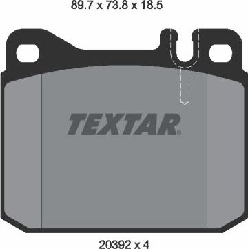 Тормозные колодки Textar передние для Volkswagen LT I 1975-1996. Артикул 2039213