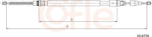 Трос ручника (тросик ручного тормоза) Cofle. Артикул 10.6774