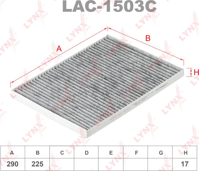 Салонный фильтр LYNXauto. Артикул LAC-1503C