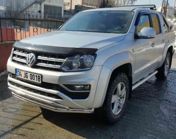 Защита Tamsan переднего бампера оригинальная d70\42 двойная для Volkswagen Amarok 2010-2015. Артикул TCG7042UM.VOL.23.75