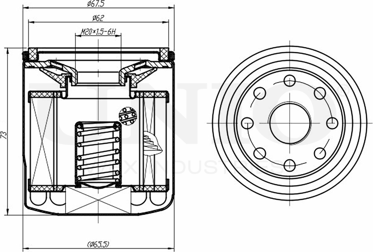 Фильтр масляный (Unio). Артикул FLT-20071