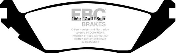 Тормозные колодки EBC Brakes задние для Dodge Durango I 1997-2003. Артикул DP1639