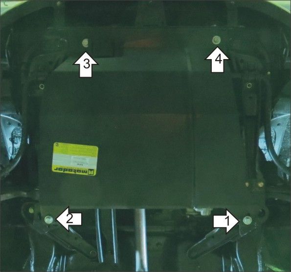 Защита Мотодор для картера и КПП Lifan 320 Smily (вкл. 330) хэтчбек 2008-2014. Артикул 64704