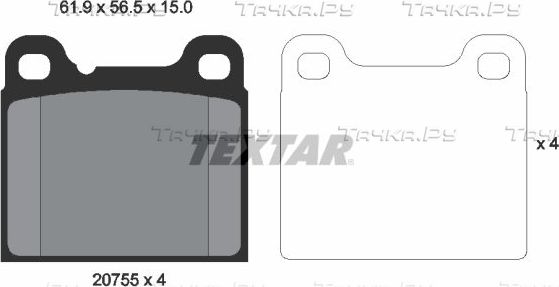Тормозные колодки Textar задние для Volvo 850 1991-1997. Артикул 2075506