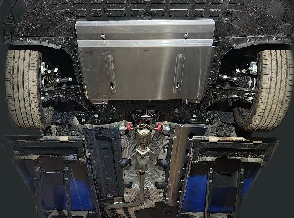 Защита алюминиевая ТСС (4 мм) для картера, топливопровода и КПП Geely Emgrand 2024-2026. Артикул ZKTCC00700K