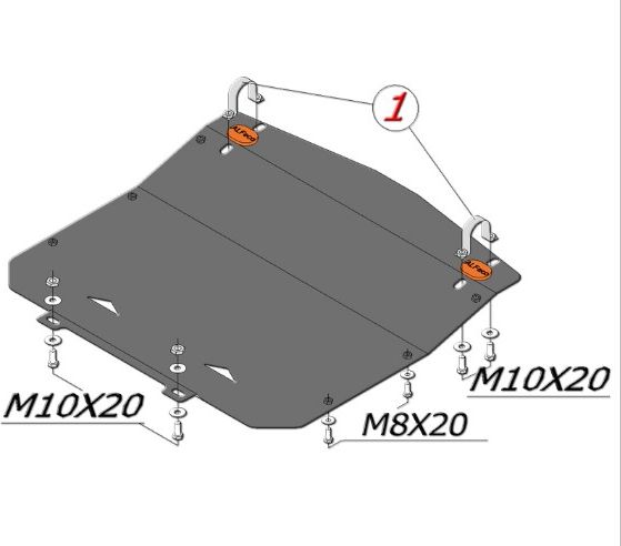 Защита алюминиевая Alfeco для картера Audi 100 C4 1990-1997. Артикул ALF.30.16al