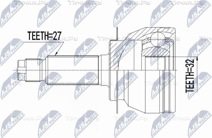 Шрус внутренний (граната) NTY передний для Subaru XV I 2012-2017. Артикул NPZ-SB-027