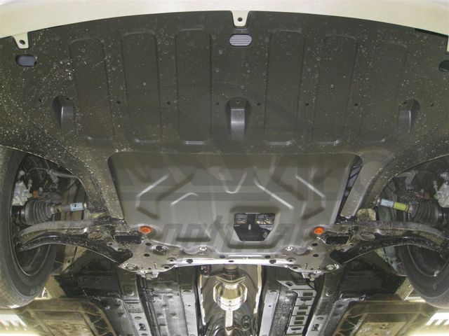 Защита алюминиевая Alfeco для картера и КПП (установка под пыльник) Kia Rio IV (вкл. X-Line) 2017-2026. Артикул ALF.10.46al