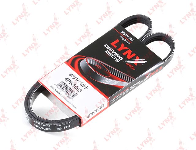 Приводной ремень поликлиновой LYNXauto для Mitsubishi Pajero II 1994-1997. Артикул 4PK1063