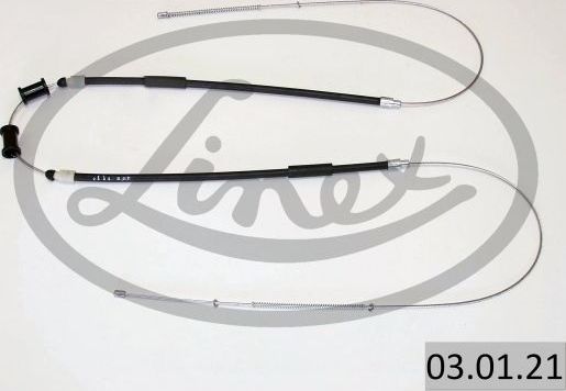 Трос ручника (тросик ручного тормоза) Linex. Артикул 03.01.21
