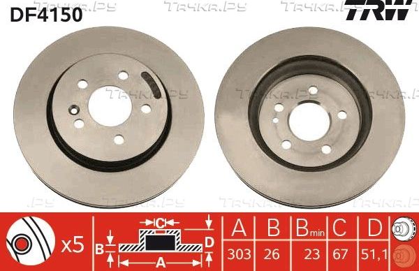 Тормозной диск TRW. Артикул DF4150