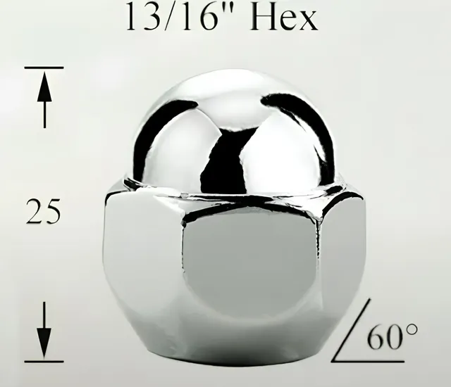 Гайка колесная M12x1,25x25, конус, кл.21, закрытая, хром для а/м Nissan/Infiniti (ASCR018) (Airline). Артикул ASCR018