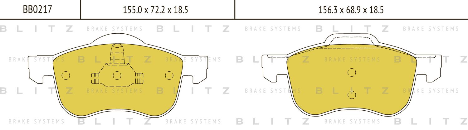 Колодки тормозные VOLVO S80 98- перед. (Blitz). Артикул BB0217