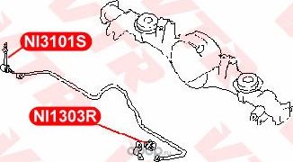 Тяга стабилизатора задней подвески (VTR). Артикул NI3101S