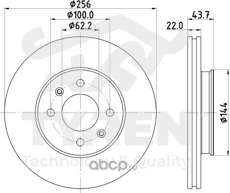 Тормозной диск (Tyren). Артикул TYR1114171