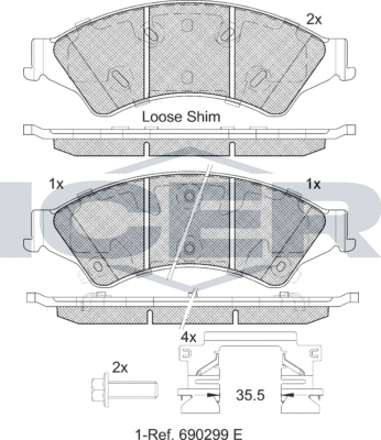 Тормозные колодки Icer. Артикул 182109