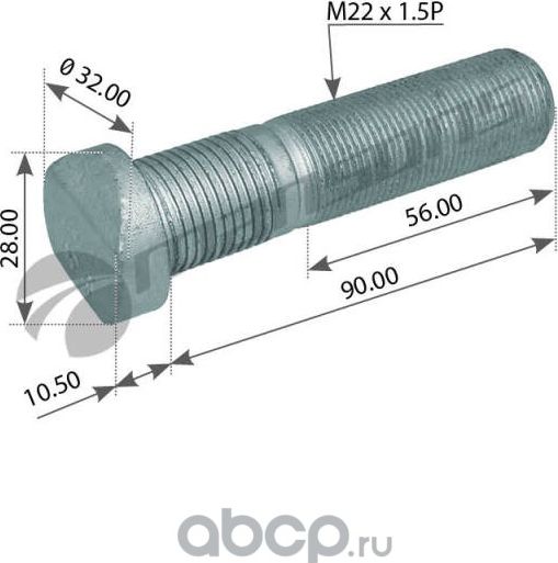 Болт колесный (Mansons). Артикул 700.282